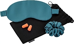 Emerald Sleep Set in Gift Case 'Relax Time' - MAKEUP Gift Set Green Sleep Mask, Scrunchie, Earplugs — photo N1