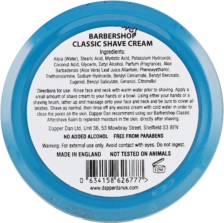 Shaving Cream - Dapper Dan Classic Shave Cream — photo N4