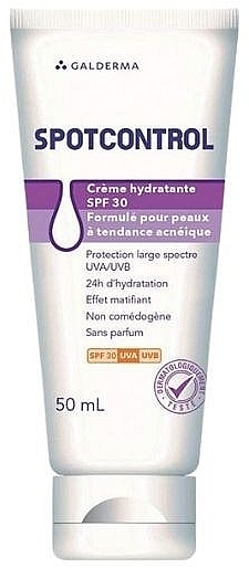 Cream for Oily and Acne-Prone Skin - Benzacare Spotcontrol Facial Daily Moisturizer SPF30 — photo N1