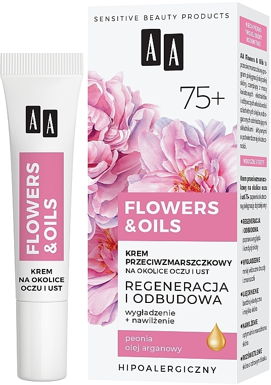 Anti-Wrinkle Eye & Hand Cream 75+ - AA Flowers & Oils Anti-Wrinkle Eyes And Lip Cream — photo N1