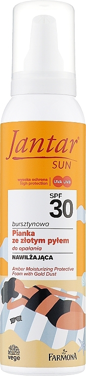 Moisturizing Amber Sun Foam with Golden Shimmer - Farmona Jantar Sun SPF 30 — photo N3