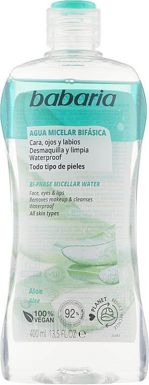 Aloe Two-phase Makeup Removing Micellar Water - Babaria Biphasic Aloe Micellar Water — photo N2