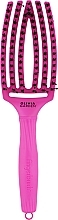 Combined Hair Brush - Olivia Garden Finger Brush Neon Purple — photo N2