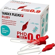 Fragrances, Perfumes, Cosmetics Interdental Brush with Caps, 0.9 mm, Ruby - Tandex Flexi Ruby