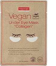 Vegan Collagen Eye Patch - Purederm Vegan Under Eye Mask "Collagen" — photo N1