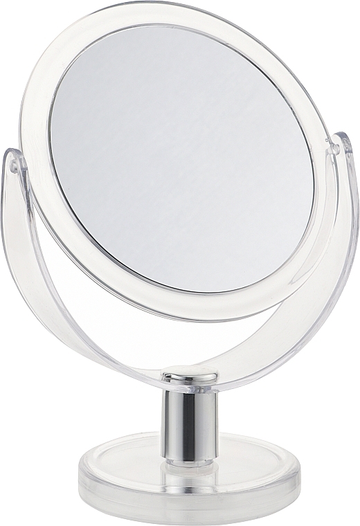 Double-Sided Stand Mirror, round, translucent, 3x magnification, 14 cm - Beauty LUXURY — photo N1