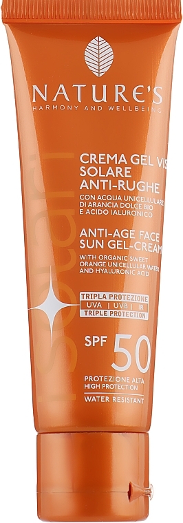 Protective Face Cream Gel - Nature's I Solari Anti-Age Face Sun Gel Cream SPF-50 — photo N20