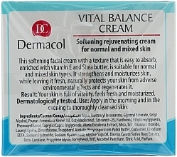 Softening Rejuvenating Cream for Normal & Combimation Skin - Dermacol Face Care Vital Balance — photo N2