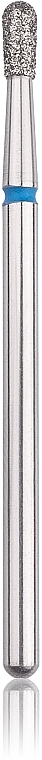 Diamond Nail File Drill Bit, rounded cylinder, L-3 mm, 1.4 mm, blue - Head The Beauty Tools — photo N1