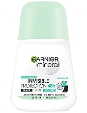 Fragrances, Perfumes, Cosmetics Roll-on Deodorant - Garnier Mineral Invisible Fresh Aloe 48h Non Stop