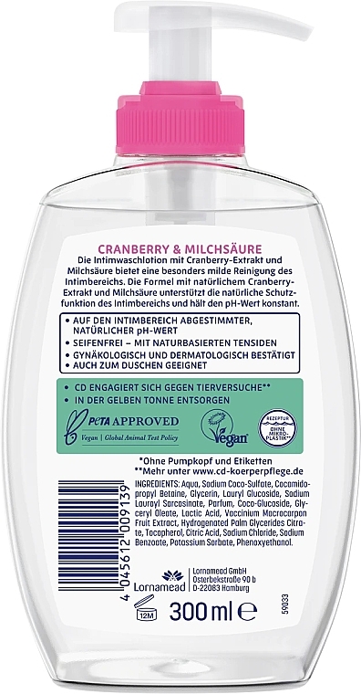 Intimate Wash Lotion with Cranberry Extract & Lactic Acid - CD — photo N2
