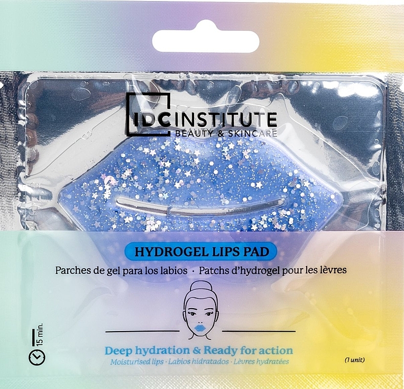 Glitter Hydrogel Lip Mask - IDC Institute Glitter Hydrogel Lips Pad Blue — photo N1