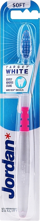 Soft Toothbrush, transparent & pink - Jordan Target White — photo N1