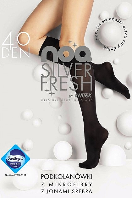 Women Knee-Socks with Silver Ions 'Silver Fresh', 40 Den, nero - Knittex — photo N1