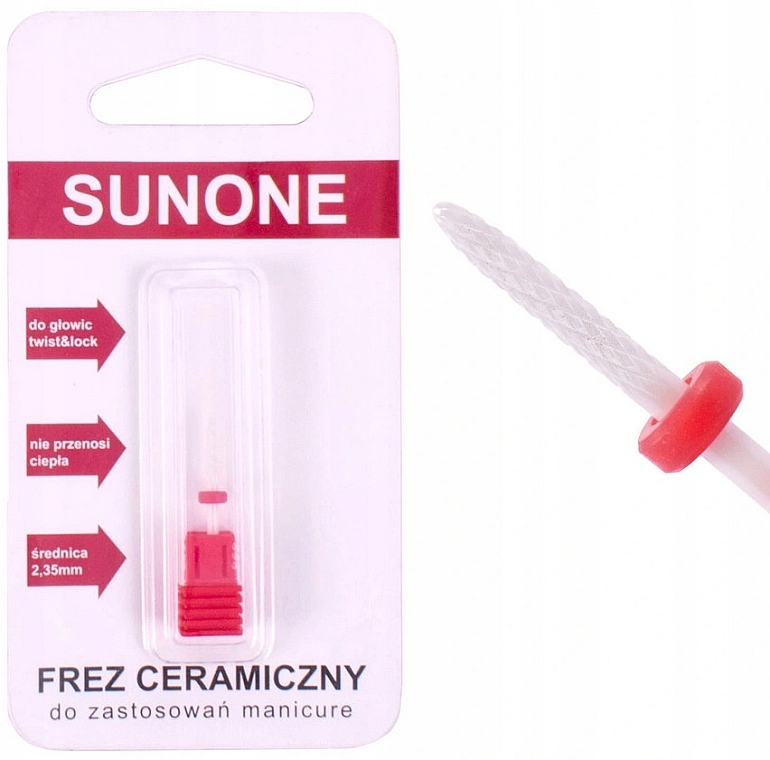 Ceramic Nail Drill CSZ1 'Small Flame', delicate red - Sunone — photo N8