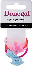 Fragrances, Perfumes, Cosmetics Hair Ties, FA-5634 with stars, pink + orange + pink - Donegal