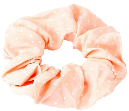 Scrunchie, peach with small polka dot - Lolita Accessories — photo N1