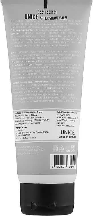 After Shave Balm "Menthol & Glycerin" - Unice After Shave Balm — photo N4