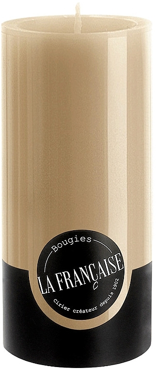 Cylinder Candle, diameter 7 cm, height 15 cm - Bougies La Francaise Cylindre Candle Taupe — photo N1