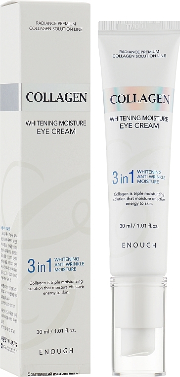 Lightening Eye Cream with Collagen - Enough Collagen 3 in 1 Whitening Moisture Eye Cream — photo N2