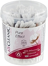Fragrances, Perfumes, Cosmetics Cotton Buds in Jar "Pure Effect", 100 pcs - Cleanic Pure Effect