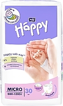 Happy Micro Baby Diapers (600-1200 g, 30 pcs) - Bella Baby — photo N1