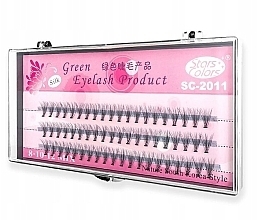 Individual Lashes, C, 8, 10, 12 mm - Clavier Pink Silk Green Eyelash — photo N1