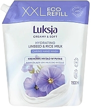 Liquid Cream Soap "Linseed & Rice Milk" - Luksja Creamy & Soft Hydrating Linseed & Rice Milk Caring Hand Wash (doy-pack)  — photo N2