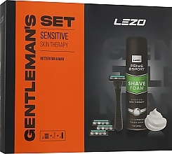 Fragrances, Perfumes, Cosmetics Set - Lezo Box Prime Gentleman's Sensitive Skin (sh/foam/200ml + razor/1pc + blade/4pcs)