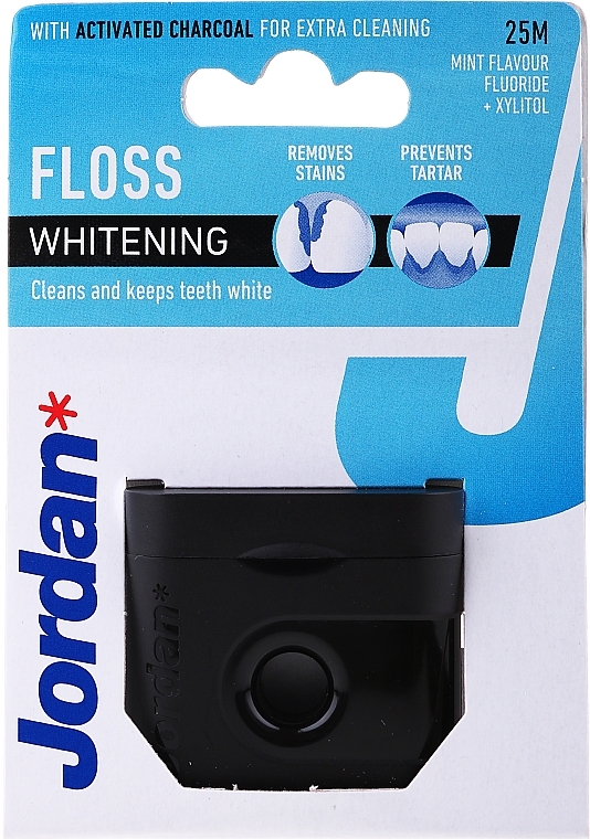 Dental Floss Whitening with Mint Scent, 25m - Jordan Whitening Floss — photo N1