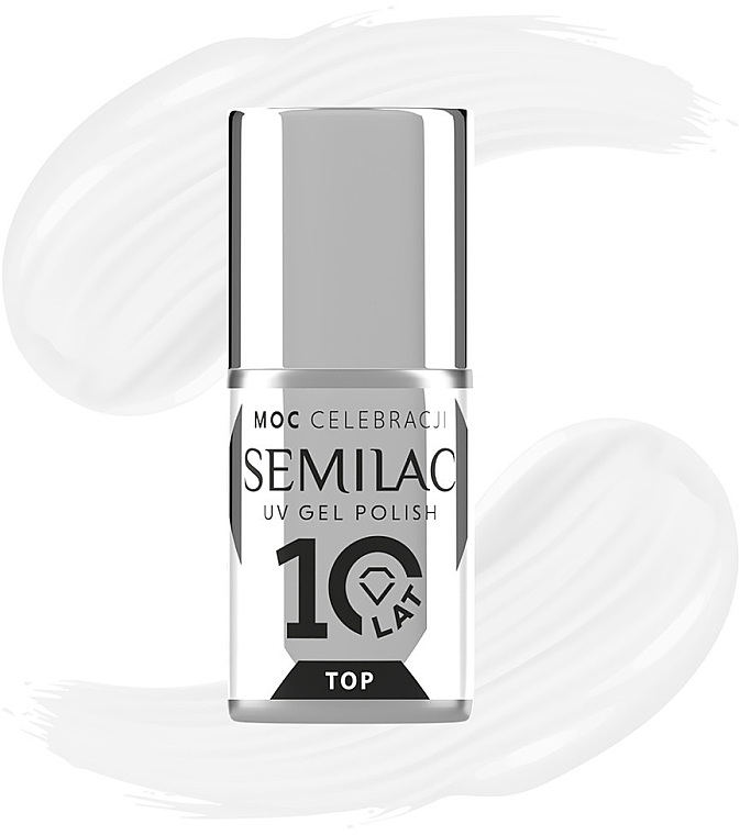 No Wipe Top Coat - Semilac 10Years Limited Edition Top No Wipe Sparkle Diamond — photo N2