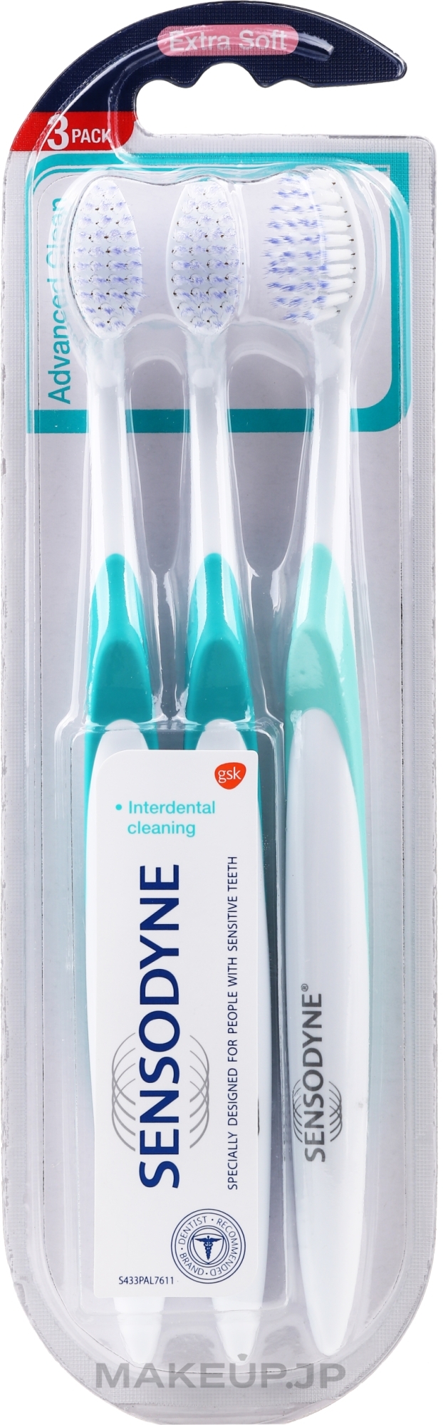Toothbrush Set, extra soft - Sensodyne Advanced Clean Extra Soft Toothbrush — photo 3 szt.
