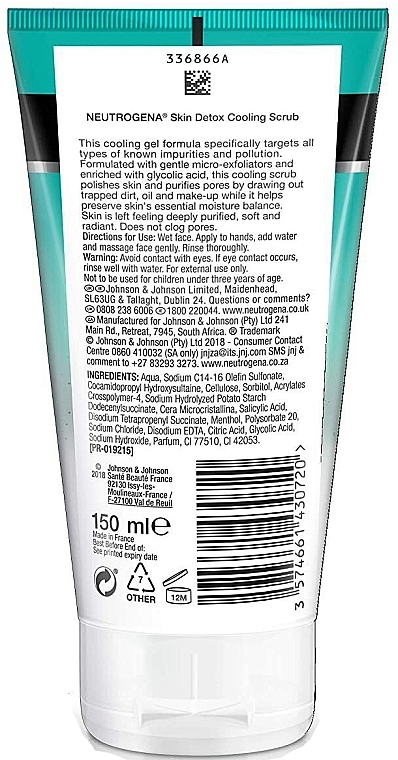 Facial Gel Scrub - Neutrogena Skin Detox Cooling Gel Scrub — photo N2