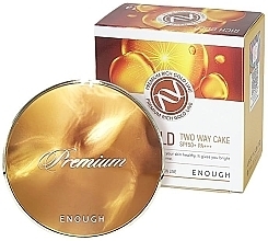 Fragrances, Perfumes, Cosmetics Gold Face Powder - Enough Premium Rich Gold Two Way Cake SPF50+ PA+++