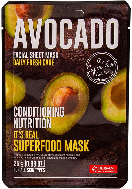 Nourishing Avocado Face Mask - Dermal It's Real Superfood Avocado Facial Mask — photo N1