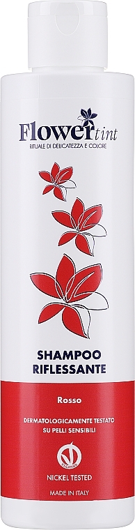 Toning Shampoo, red - FlowerTint Shampoo Riflessante Rosso — photo N1