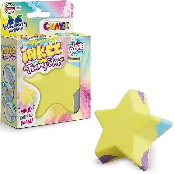 Bath Bomb 'Star', yellow - Craze Inkee Foamy Star Bath Bomb — photo N1