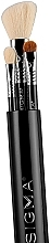 Makeup Brush Set in Case, black, 3 pcs - Sigma Beauty Essential Trio Brush Set — photo N5