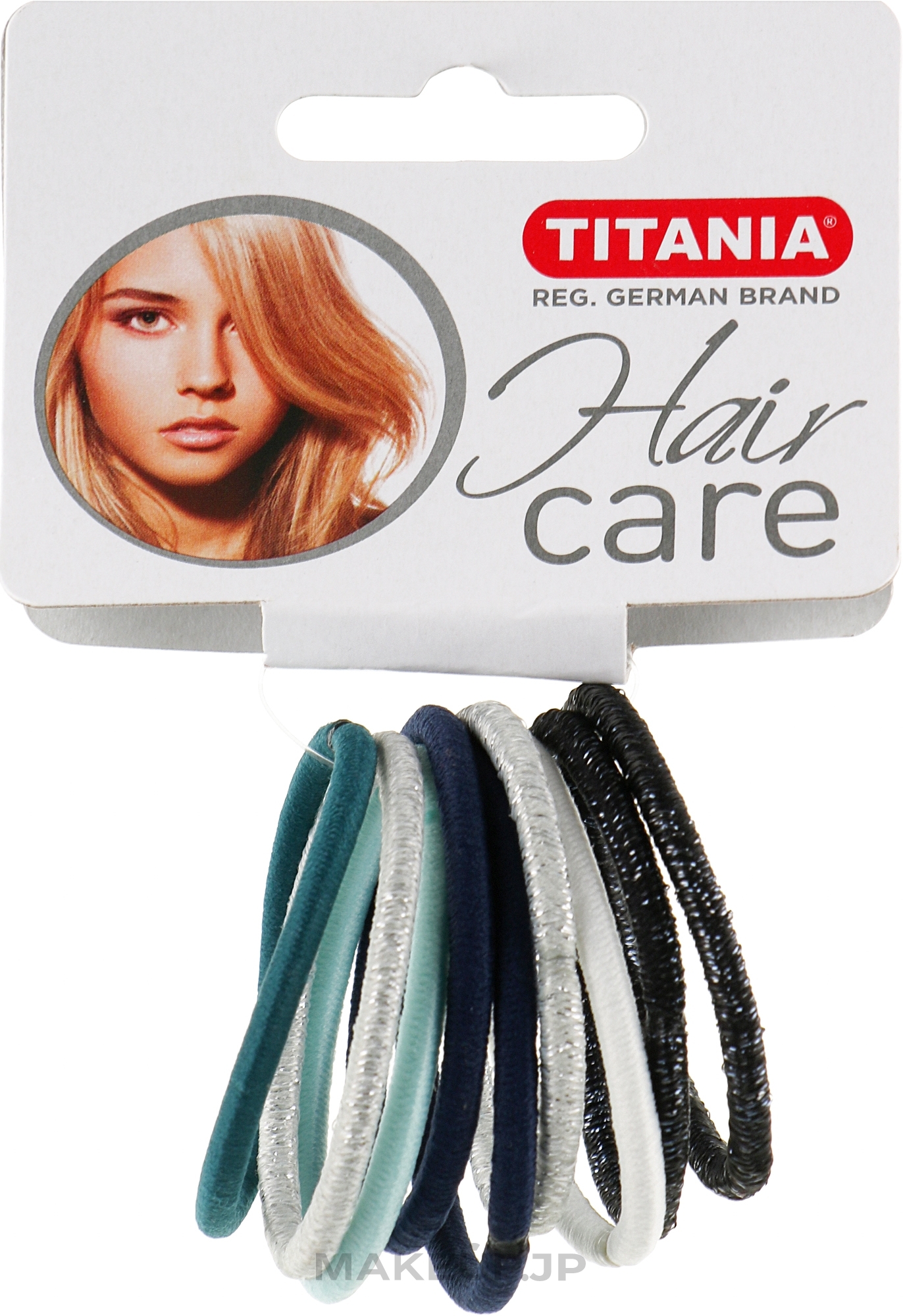 Elastic Hair Bands, 4 cm, 9 pcs, multicolored - Titania — photo 9 szt.