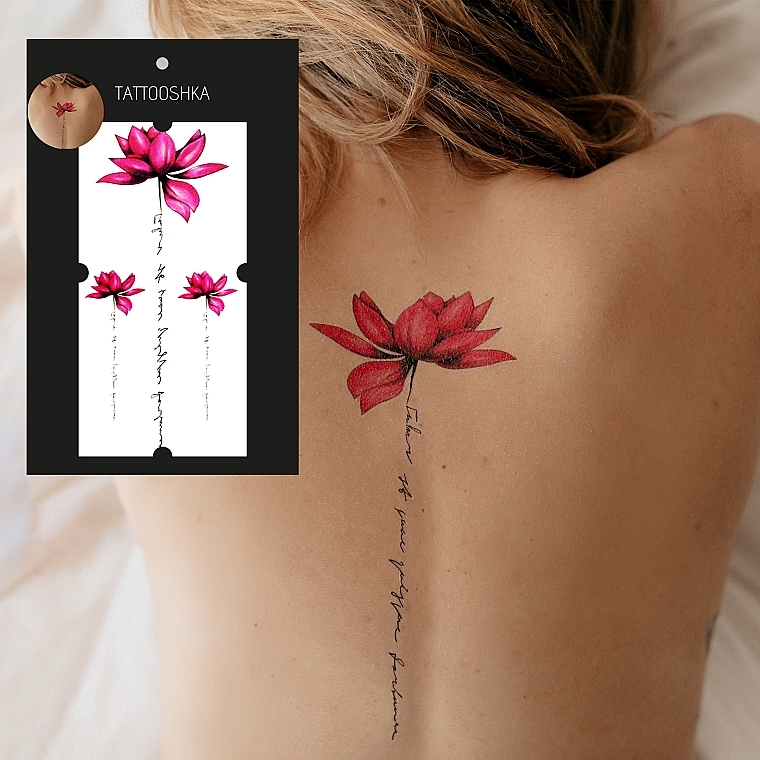 Temporary Tattoo 'Color Lotus' - Tattooshka — photo N4