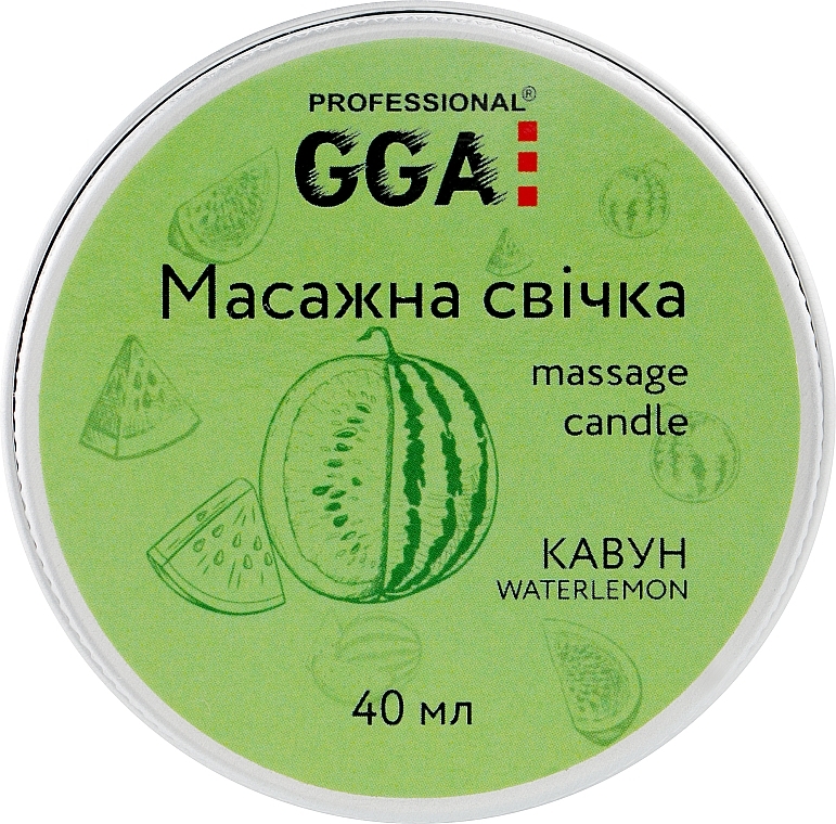 Massage Candle "Watermelon" - GGA Professional Massage Candle — photo N4