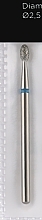 Diamond Nail File Drill Bit, drop, 2.5 mm, blue - Head The Beauty Tools — photo N1