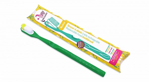 Bioplasty Toothbrush with Replaceable Head, soft, green - Lamazuna Toothbrush — photo N1