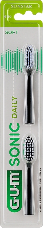 Toothbrush Head, black - G.U.M Sonic Daily Soft — photo N1