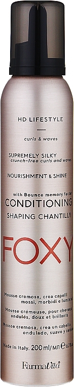 Volumizing Light Hold Conditioner Mousse - Farmavita HD Life Style Conditioning & Shaping Chantilly Foxy — photo N1