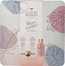 Set - Grace Cole The Luxury Bathing Warm Vanilla Set (sh/gel/50ml + h/cr/50ml + b/cr/50ml + bath/bomb/25g) — photo N1