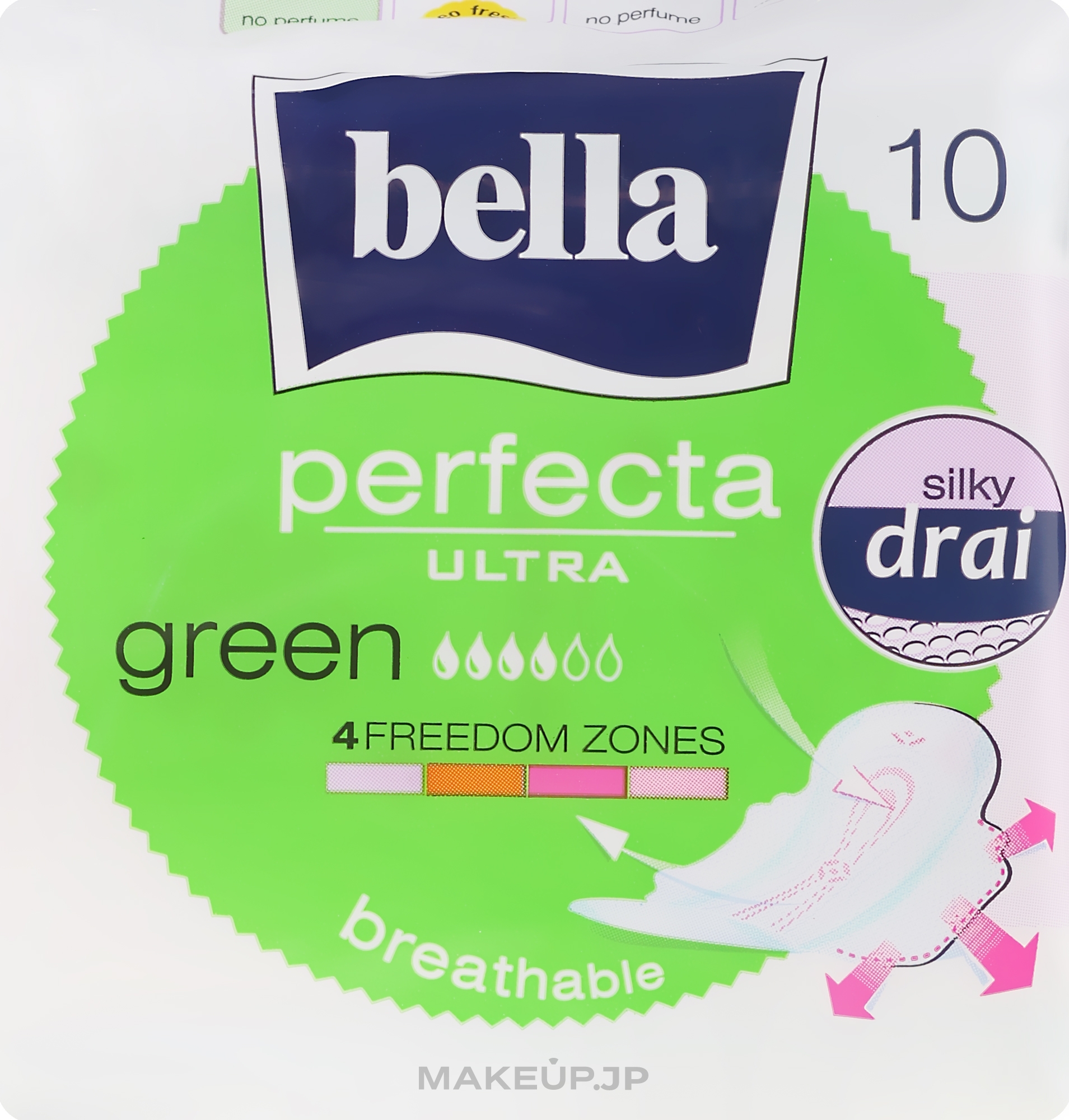 Sanitary Pads Perfecta Green Drai Ultra, 10 pcs - Bella — photo 10 szt.