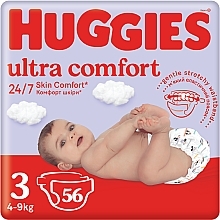 Ultra Comfort 3 Diapers, 4-9 kg, 56 pcs. - Huggies — photo N1