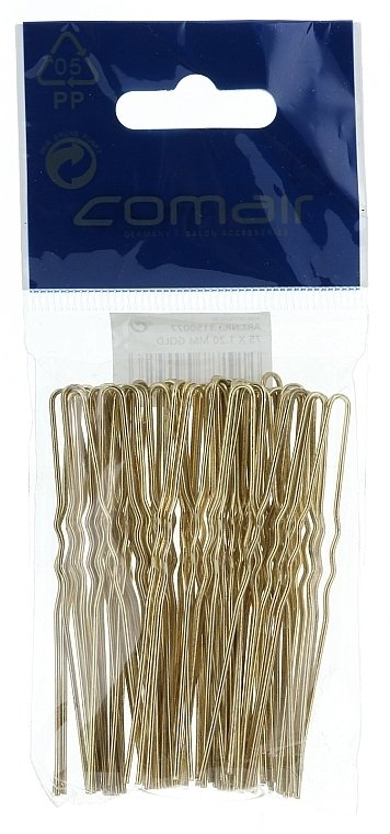 Thick Hair Pins, golden 75 mm - Comair — photo N1