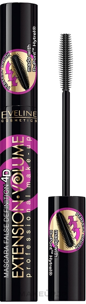 Lash Mascara - Eveline Cosmetics Extension Volume Professional False Definition&Deep Carbon Mascara — photo Black